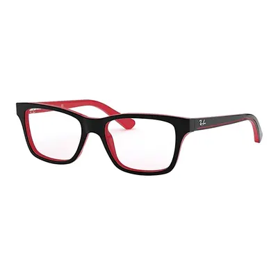 Ray-Ban Eyeglasses Children Rb1536 Optics Kids - Black On Red Frame Clear Lenses Polarized 48-16