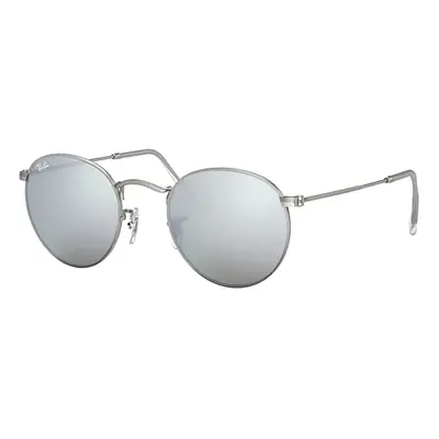 Ray-Ban Sunglasses Man Round Flash Lenses - Silver Frame Silver Lenses 50-21