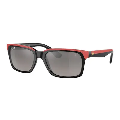 Ray-Ban Sunglasses Unisex Rb4393m Scuderia Ferrari Collection - Black On Red Frame Grey Lenses P