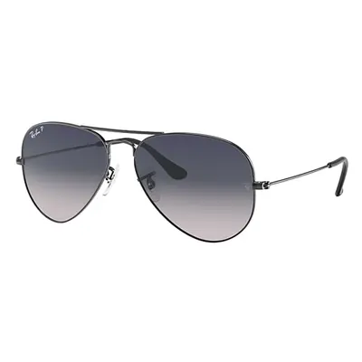 Ray-Ban Sunglasses Unisex Aviator Gradient - Gunmetal Frame Blue Lenses Polarized 55-14