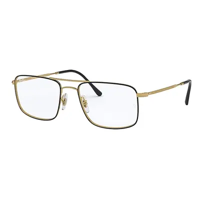 Ray-Ban Eyeglasses Unisex Rb6434 Optics - Gold Frame Clear Lenses Polarized 55-18