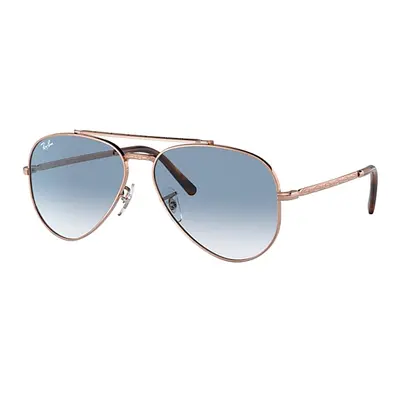 Ray-Ban Sunglasses Unisex New Aviator - Pink Gold Frame Blue Lenses 62-14