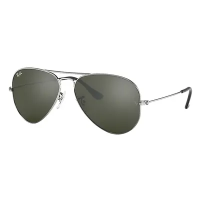 Ray-Ban Sunglasses Unisex Aviator Mirror - Silver Frame Grey Lenses 58-14