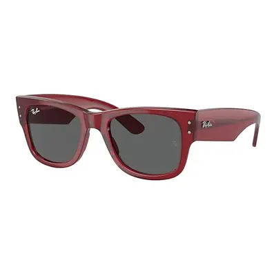 Ray-Ban Sunglasses Unisex Mega Wayfarer Bio-based - Transparent Red Frame Grey Lenses 51-21