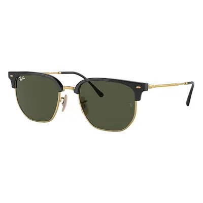 Ray-Ban Sunglasses Unisex New Clubmaster - Black On Gold Frame Green Lenses 53-20