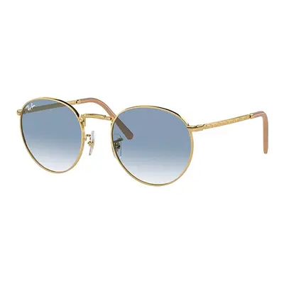 Ray-Ban Sunglasses Unisex New Round - Arista Gold Frame Blue Lenses 53-21