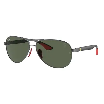 Ray-Ban Sunglasses Man Rb8331m Scuderia Ferrari Collection - Dark Carbon Frame Green Lenses 61-1