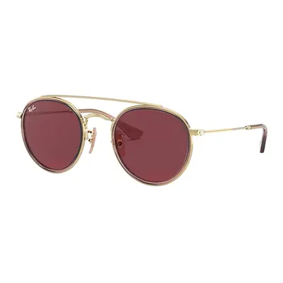 Ray-Ban Sunglasses Children Round Double Bridge Kids - Pink On Gold Frame Violet Lenses 46-21