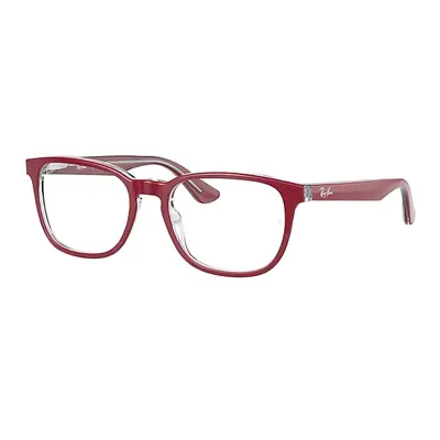 Ray-Ban Eyeglasses Children Rb1592 Optics Kids - Red On Transparent Frame Clear Lenses Polarized