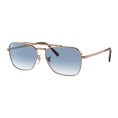 Ray-Ban Sunglasses Unisex New Caravan - Pink Gold Frame Blue Lenses 55-15