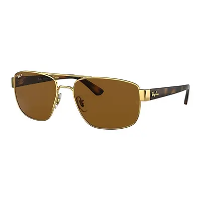 Ray-Ban Sunglasses Man Rb3663 - Gold Frame Brown Lenses Polarized 60-17