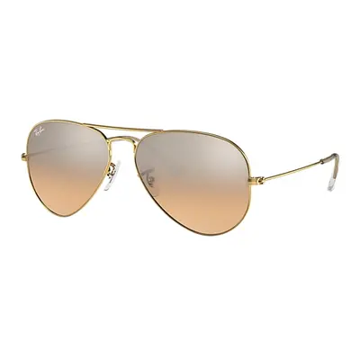 Ray-Ban Sunglasses Unisex Aviator Gradient - Arista Gold Frame Silver Lenses 58-14