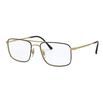 Ray-Ban Eyeglasses Unisex Rb6434 Optics - Gold Frame Clear Lenses Polarized 53-18