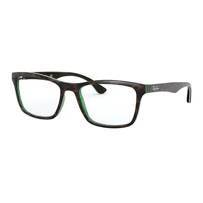 Ray-Ban Eyeglasses Unisex Rb5279 Optics - Havana On Transparent Green Frame Clear Lenses Polariz