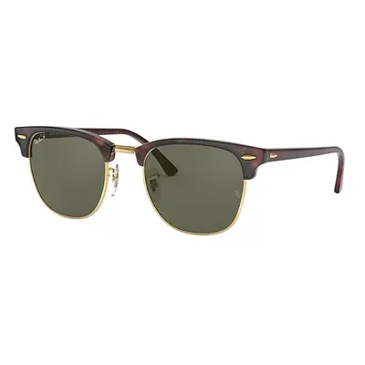 Ray-Ban Sunglasses Unisex Clubmaster Classic - Tortoise On Gold Frame Green Lenses Polarized 55-