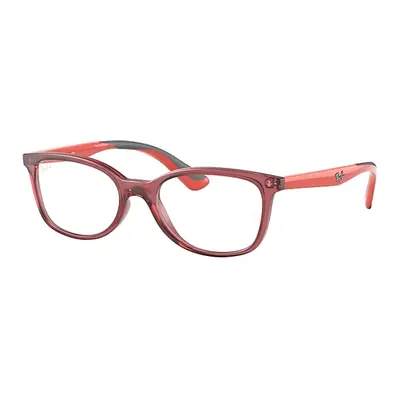 Ray-Ban Eyeglasses Children Rb1586 Optics Kids - Red On Grey Frame Clear Lenses Polarized 49-16