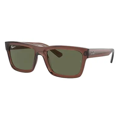 Ray-Ban Sunglasses Unisex Warren Bio-based - Transparent Brown Frame Green Lenses Polarized 54-2