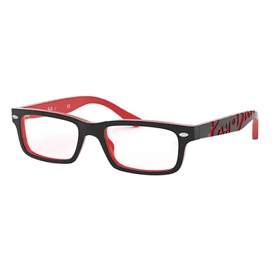 Ray-Ban Eyeglasses Children Rb1535 Optics Kids - Black On Red Frame Clear Lenses Polarized 48-16