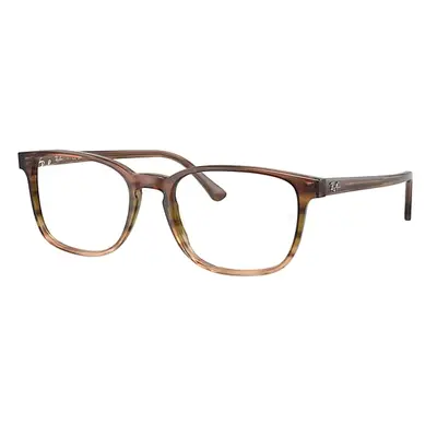 Ray-Ban Eyeglasses Unisex Rb5418 Optics - Striped Brown & Green Frame Clear Lenses Polarized 54-