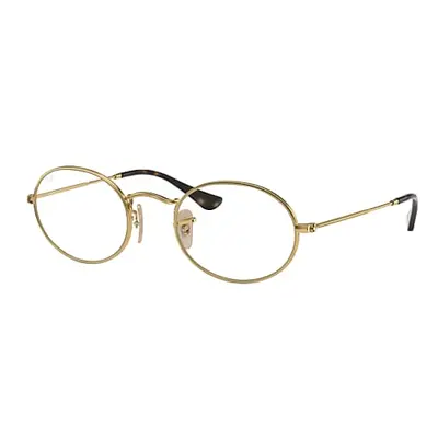 Ray-Ban Eyeglasses Unisex Oval Optics - Arista Gold Frame Clear Lenses 48-21