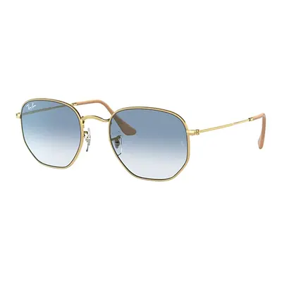 Ray-Ban Sunglasses Unisex Hexagonal - Arista Gold Frame Blue Lenses 51-21