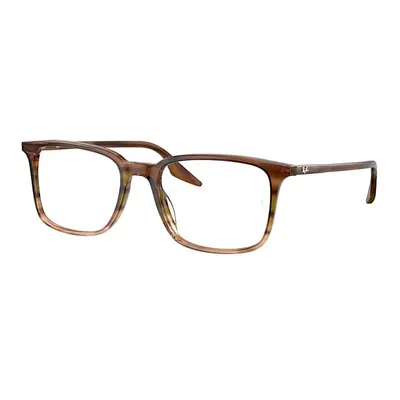 Ray-Ban Eyeglasses Unisex Rb5421 Optics - Striped Brown & Green Frame Clear Lenses Polarized 53-