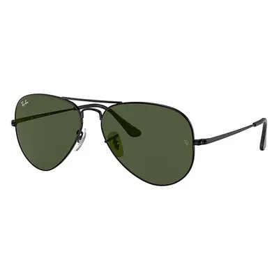 Ray-Ban Sunglasses Unisex Aviator Metal II - Black Frame Green Lenses 58-14