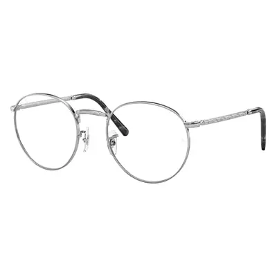 Ray-Ban Eyeglasses Unisex New Round Optics - Silver Frame Clear Lenses Polarized 50-21