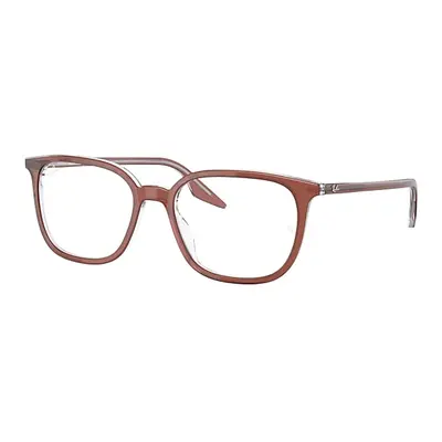 Ray-Ban Eyeglasses Unisex Rb5362 Optics - Brown Frame Clear Lenses Polarized 54-18