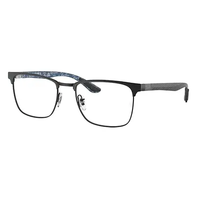 Ray-Ban Eyeglasses Unisex Rb8421 Optics - Black On Blue Frame Clear Lenses Polarized 52-19