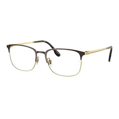 Ray-Ban Eyeglasses Man Rb6494 Optics - Gold Frame Clear Lenses Polarized 54-18