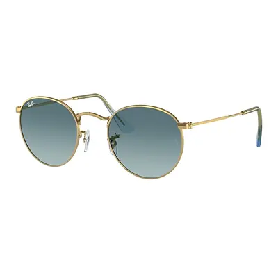 Ray-Ban Sunglasses Unisex Round Metal - Gold Frame Blue Lenses 53-21