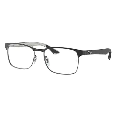 Ray-Ban Eyeglasses Unisex Rb8416 Optics - Black On Gunmetal Frame Clear Lenses Polarized 53-17