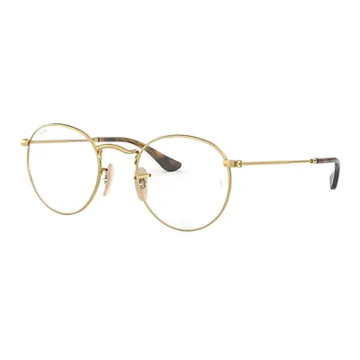 Ray-Ban Eyeglasses Unisex Round Metal Optics - Arista Gold Frame Clear Lenses 50-21