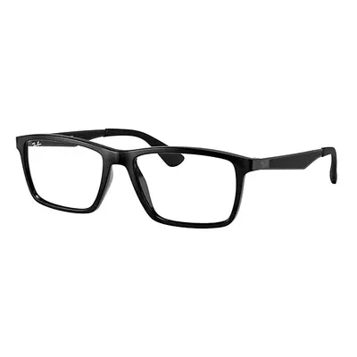 Ray-Ban Eyeglasses Unisex Rb7056 Optics - Black Frame Clear Lenses Polarized 55-17