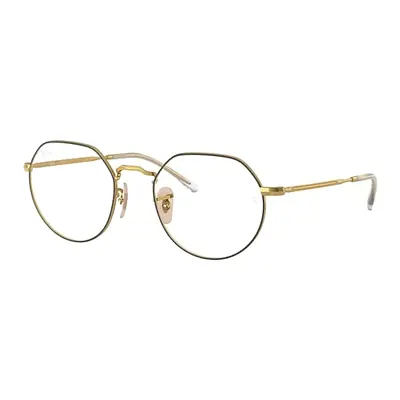 Ray-Ban Eyeglasses Unisex Jack Optics - Gold Frame Clear Lenses Polarized 49-20