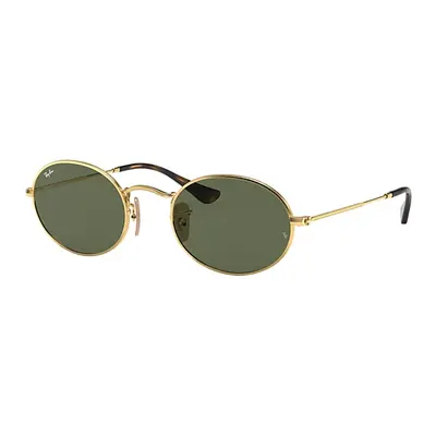 Ray-Ban Sunglasses Unisex Oval Flat Lenses - Arista Gold Frame Green Lenses 51-21