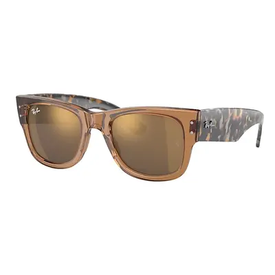 Ray-Ban Sunglasses Unisex Mega Wayfarer - Brown & Grey Havana Frame Gold Lenses 51-21