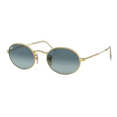 Ray-Ban Sunglasses Unisex Oval Metal - Arista Gold Frame Blue Lenses 51-21