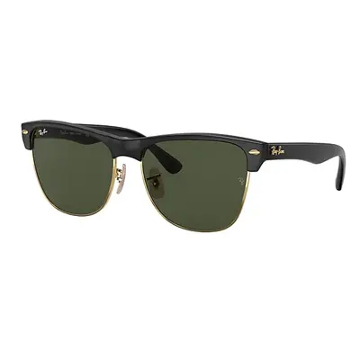 Ray-Ban Sunglasses Man Clubmaster Oversized - Black On Gold Frame Green Lenses 57-16