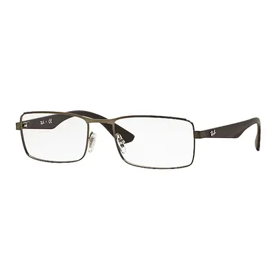 Ray-Ban Eyeglasses Man Rb6332 - Brown Frame Clear Lenses Polarized 55-18