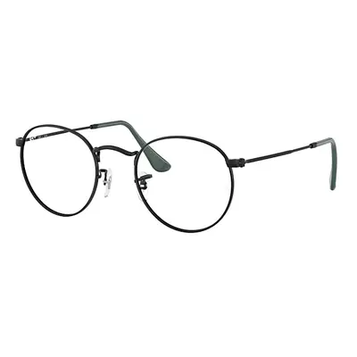 Ray-Ban Eyeglasses Unisex Round Metal Optics - Black Frame Demo Lens Lenses 47-21