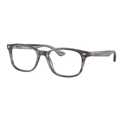 Ray-Ban Eyeglasses Unisex Rb5375 Optics - Striped Grey Frame Clear Lenses Polarized 51-18