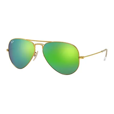 Ray-Ban Sunglasses Unisex Aviator Flash Lenses - Gold Frame Green Lenses 58-14