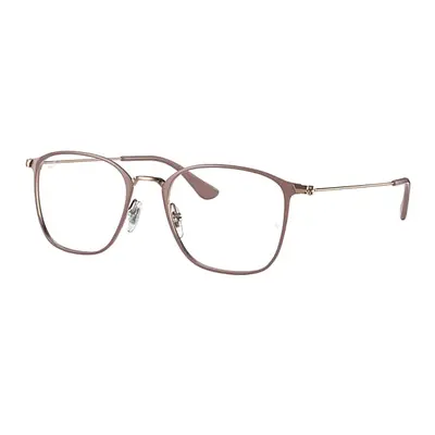 Ray-Ban Eyeglasses Unisex Rb6466 Optics - Light Brown Frame Clear Lenses 51-19