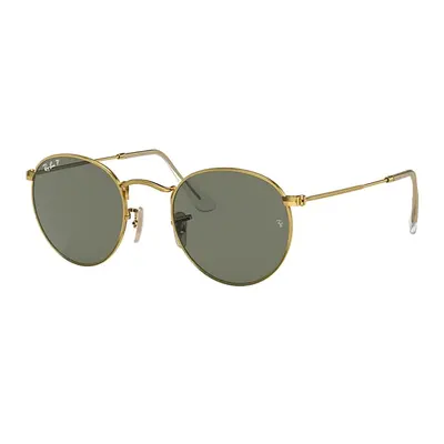 Ray-Ban Sunglasses Man Round Metal - Arista Gold Frame Green Lenses Polarized 50-21