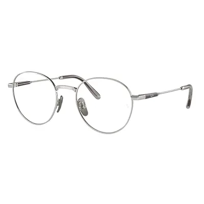 Ray-Ban Eyeglasses Unisex David Titanium Optics - Silver Frame Clear Lenses Polarized 51-20