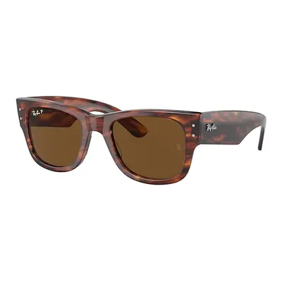 Ray-Ban Sunglasses Unisex Mega Wayfarer - Striped Havana Frame Brown Lenses Polarized 51-21