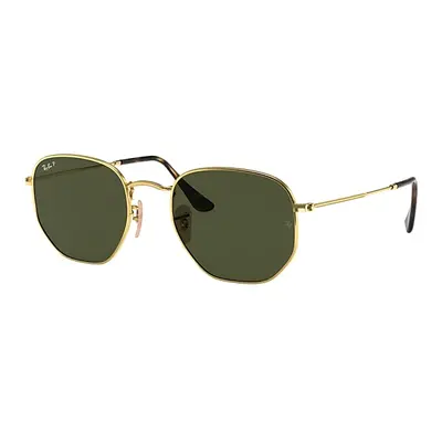 Ray-Ban Sunglasses Unisex Hexagonal Flat Lenses - Arista Gold Frame Green Lenses Polarized 51-21