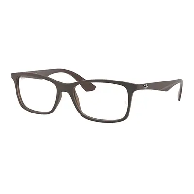 Ray-Ban Eyeglasses Unisex Rb7047 Optics - Brown Frame Clear Lenses Polarized 56-17